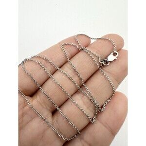 14k Solid White Gold Chain Necklace 16”